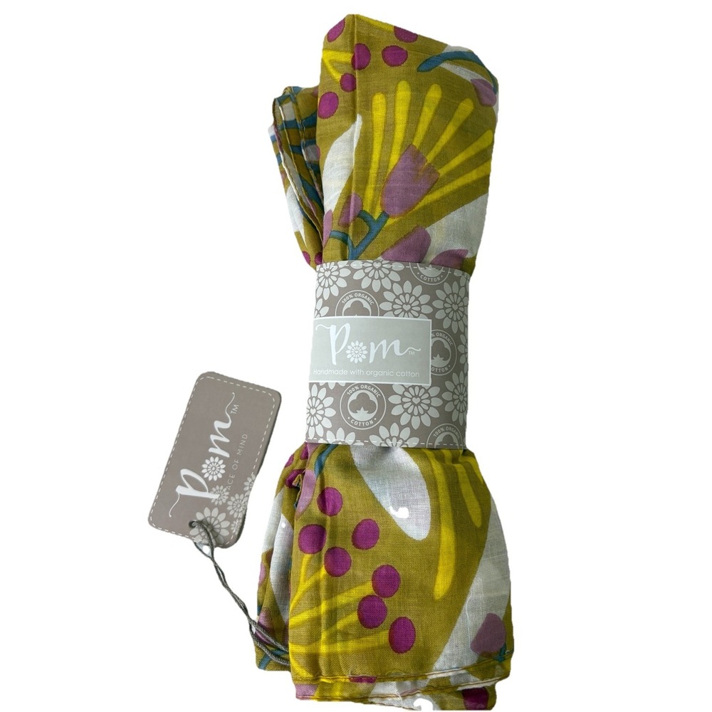 Floral Organic Cotton Scarf Oversized Womens 42X67